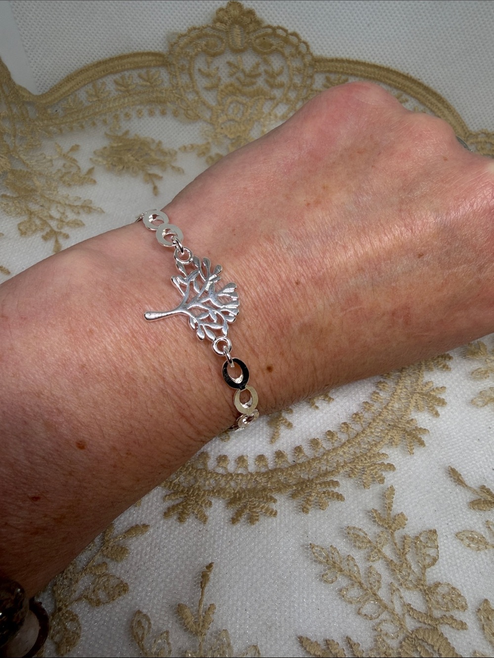 925 Sterling Silver Tree of Life Bracelet Adjustable 7”-9” Nature Gift
